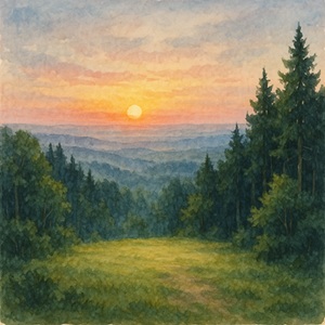 Lichtung mit Sonnenaufgang